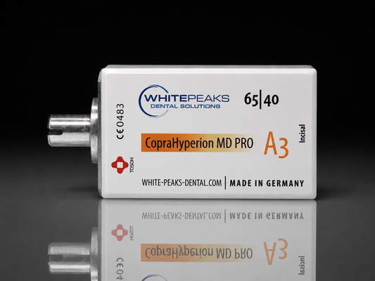 CopraHyperion MD PRO 65/40 – Für die Speed-Sinterung geeigneter Zirkonoxidblock für CEREC - Packung mit einem Block